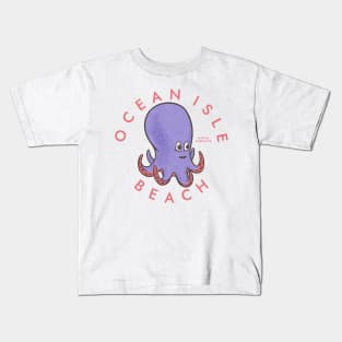 Ocean Isle Beach, NC Summertime Vacationing Octopus Kids T-Shirt